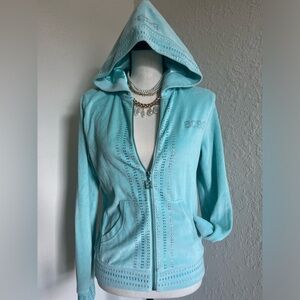 NWT BCBGMAXAZRIA Baby Blue zip up ! totallly gives y2k it girl vibes !!! SIZE M